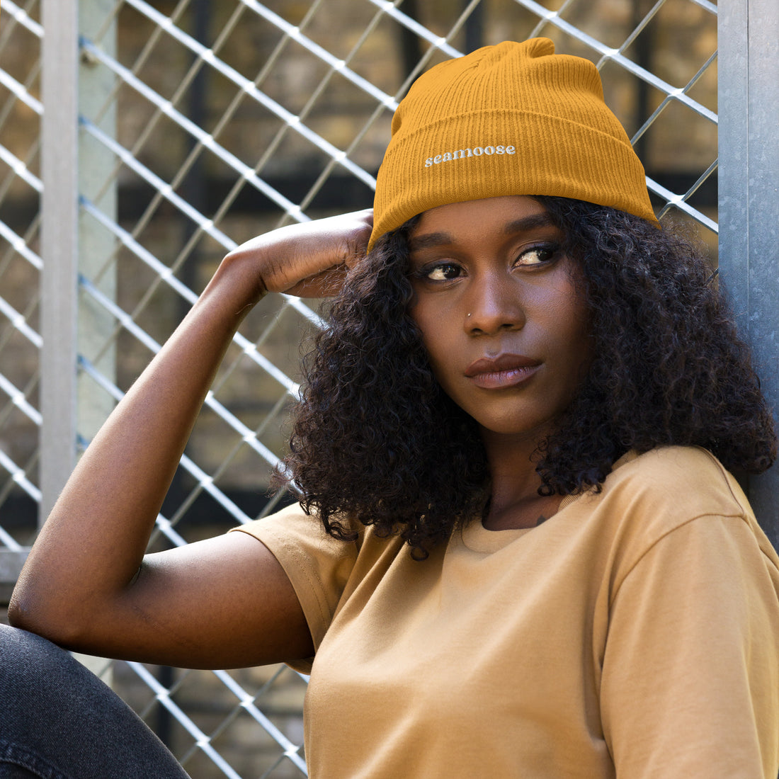 Seamoose organic ribbed beanie